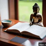 Home 23 국어 독서록 작성법 - A neatly organized study desk in a cozy Thai home setting with natural daylight streaming through a ...